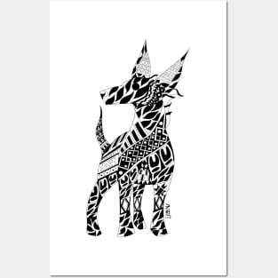 mexican xoloitzcuincle ecopop dog in tototac pattern Posters and Art